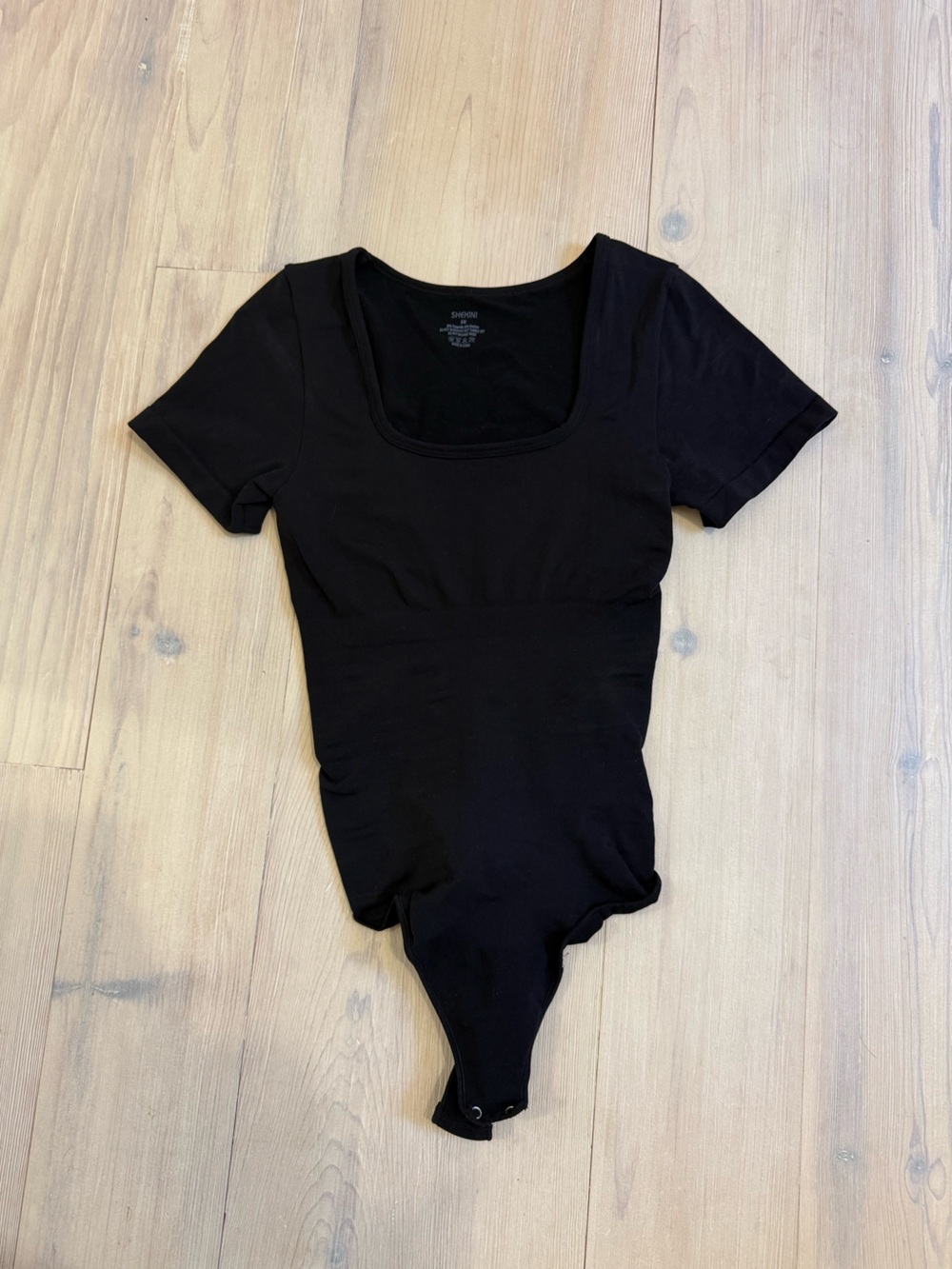 Women's Black Short Sleeve Top / body suit (thong)